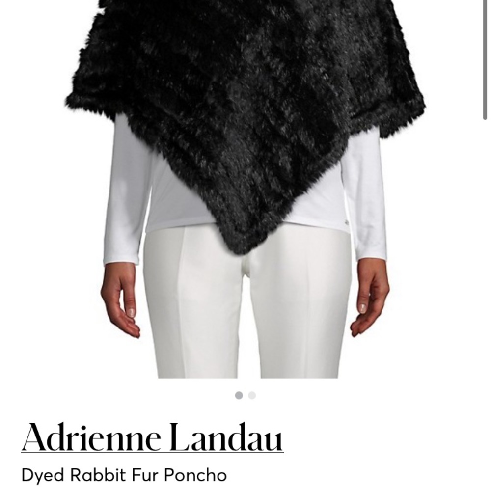 Black Fur Adrienne Landau Poncho Cape NWT - Picture 10 of 11